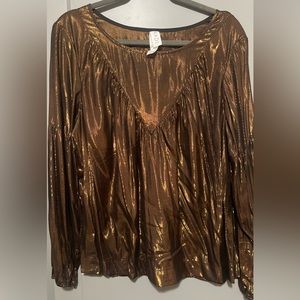 Anthropologie Merry Metallic Blouse